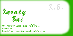 karoly bai business card